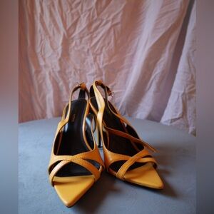 Fashion Nova Mustard Strappy Heels